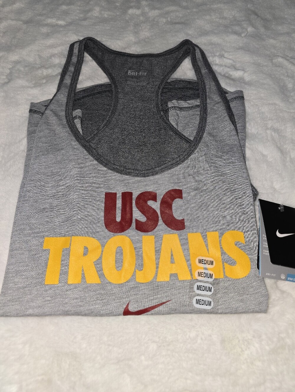 Nike USC Trojans Dri-Fit Racerback Tank with Cardinal Red and Gold Logo - (NWT)